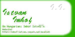 istvan imhof business card